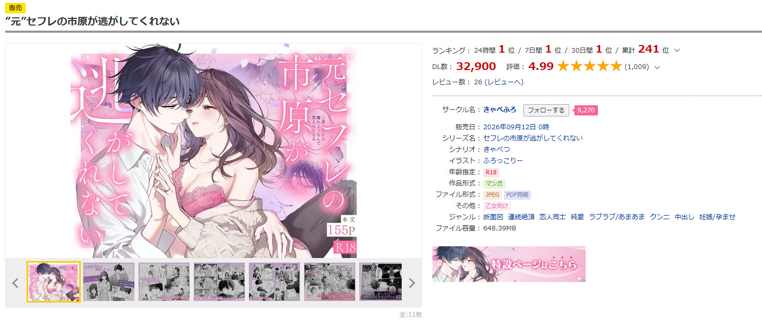 ”元”セフレの市原が逃がしてくれないDLsite